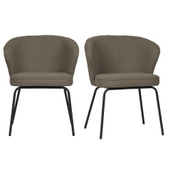 Chaises modernes en velours bouclé ADRIENNE, 6 coloris