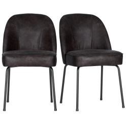 Chaises cuirs style vintage avec pieds métal marque BePureHome