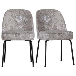 Chaises designs crapauds en velours fleuri - plusieurs couleurs dispos