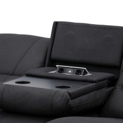 Canapé 3 places noir moderne SINGA