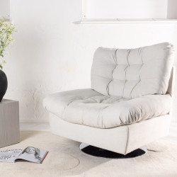 Fauteuil en tissu blanc moderne FLOY