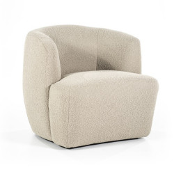 Fauteuil ronde moderne en tissu IKOT, 4 couleurs