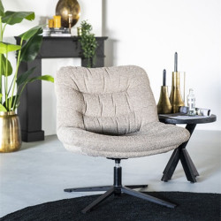 Fauteuil pivotant en tissu pieds métal RAFAELO, 4 coloris disponibles
