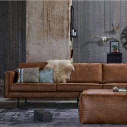 Grand canapé cuir rétro 3,5 places marque Be Pure Home - À découvrir