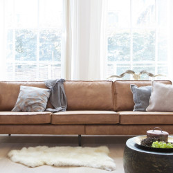 Grand canapé cuir rétro 3,5 places marque Be Pure Home - À découvrir