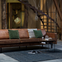 Grand canapé cuir rétro 3,5 places marque Be Pure Home - À découvrir
