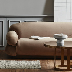 Canapé design contemporain 200cm en velours beige MAX