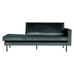 Méridienne 203cm en velours - 15 couleurs - Envoi rapide en Europe