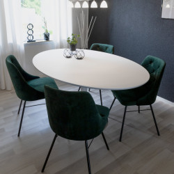 table à manger ovale 160x110cm plaqué bois JIO, top des tendances
