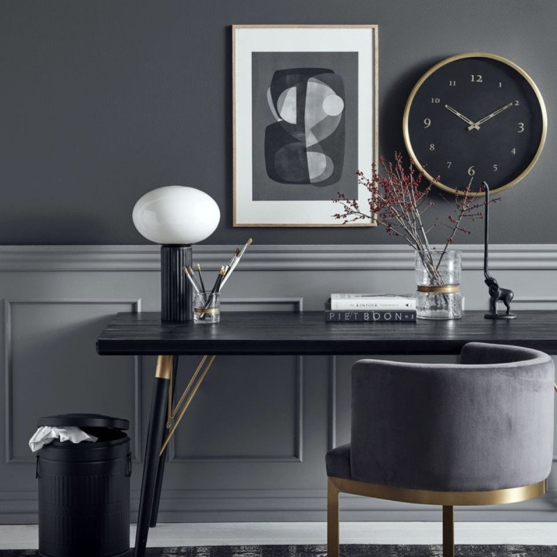 Table à manger 4 personnes style art déco bois et métal ANI, Nordal