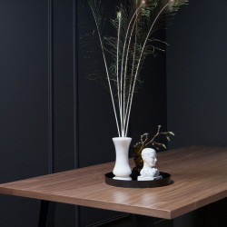 Grande table à manger bois 200x90cm pieds métal noir - marque woood