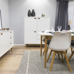 Grande table à manger avec rallonges 275cm en bois MDF SAFIA