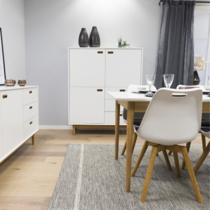 Grande table à manger avec rallonges 275cm en bois MDF SAFIA