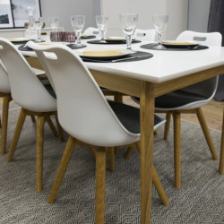 Grande table à manger avec rallonges 275cm en bois MDF SAFIA
