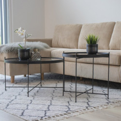 Table basse ronde plateau verre NATOU, tendance actuelle