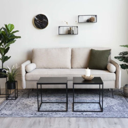 Table basse forme cube en bois et métal NINO, tendance et qualité