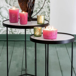 2 tables gigognes en métal rondes plateau effet marbre VALENTINO