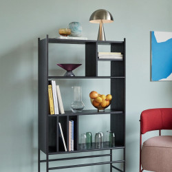 Bibliothèque design en bois et métal noir APOLINNAIRE