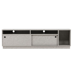 Meuble TV moderne effet marbre GYDA - Noir, Gris