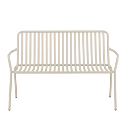 Banc minimaliste en métal KINIO - Noir, Beige