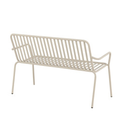 Banc minimaliste en métal KINIO - Noir, Beige