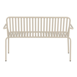 Banc minimaliste en métal KINIO - Noir, Beige