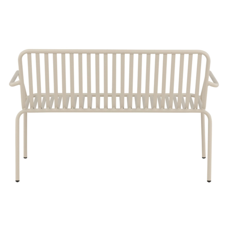 Banc minimaliste en métal KINIO - Noir, Beige