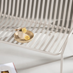 Banc minimaliste en métal KINIO - Noir, Beige