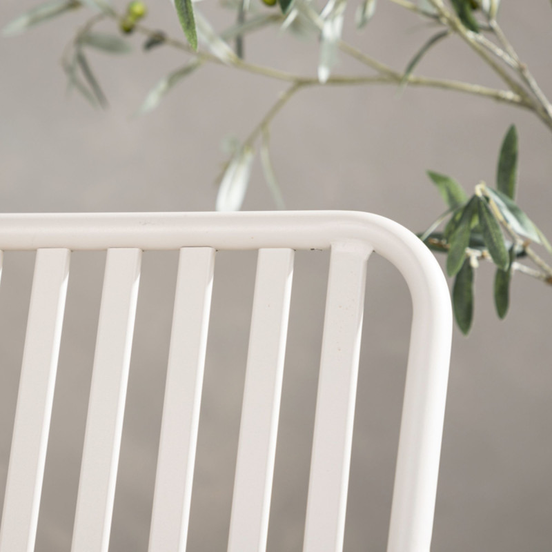 Banc minimaliste en métal KINIO - Noir, Beige