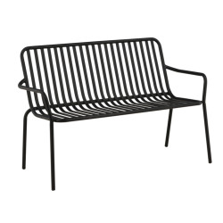 Banc minimaliste en métal KINIO - Noir, Beige