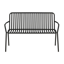 Banc minimaliste en métal KINIO - Noir, Beige