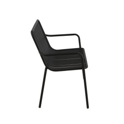 Banc minimaliste en métal KINIO - Noir, Beige