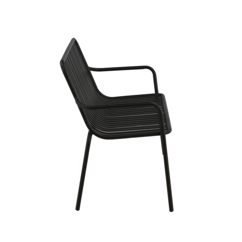 Banc minimaliste en métal KINIO - Noir, Beige