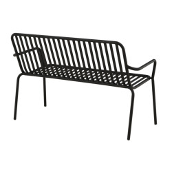 Banc minimaliste en métal KINIO - Noir, Beige