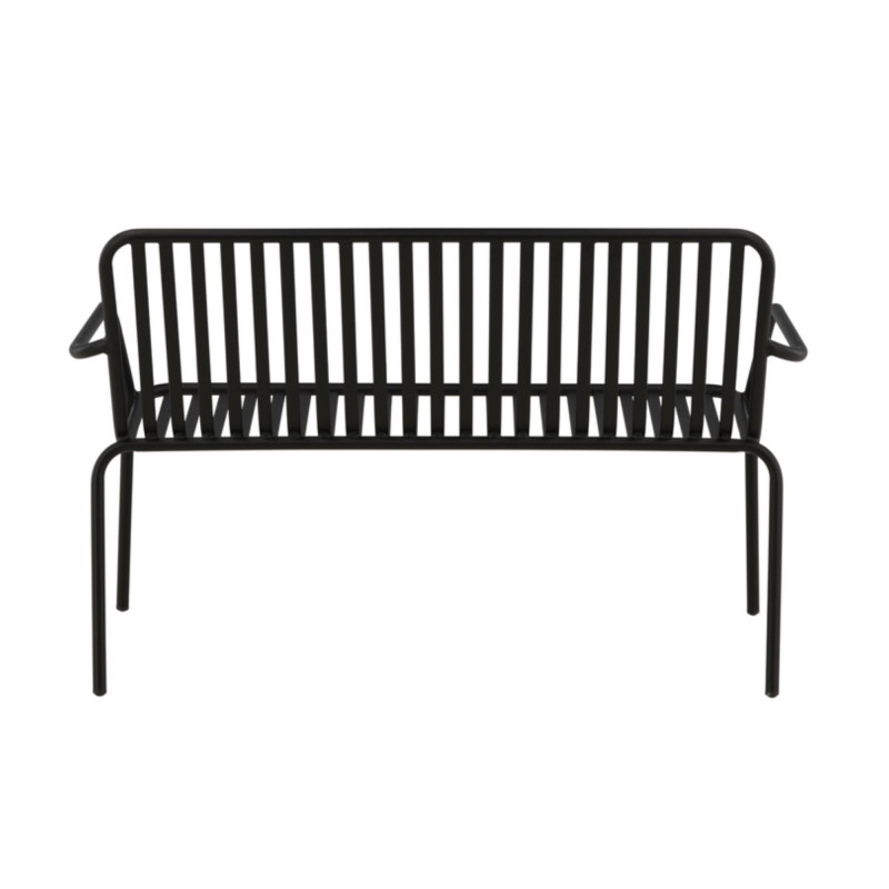 Banc minimaliste en métal KINIO - Noir, Beige