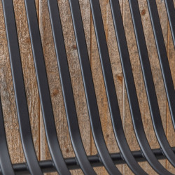 Banc minimaliste en métal KINIO - Noir, Beige