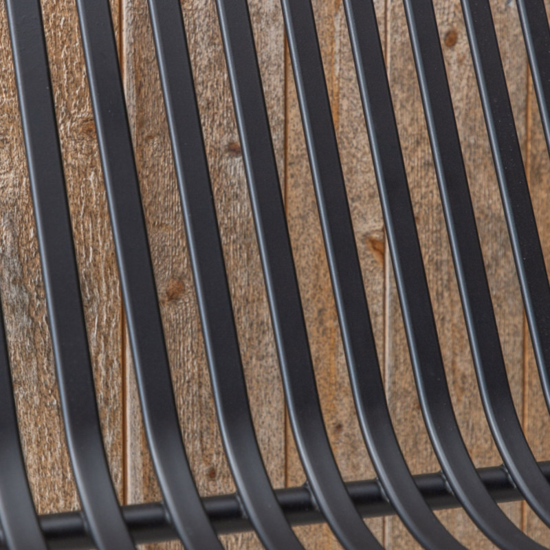 Banc minimaliste en métal KINIO - Noir, Beige