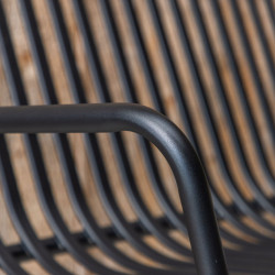 Banc minimaliste en métal KINIO - Noir, Beige