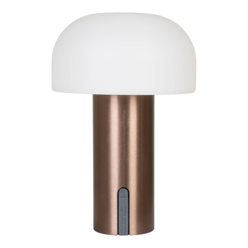 Lampe de table LED à charger blanche et cuivre SOHOL - Moderne