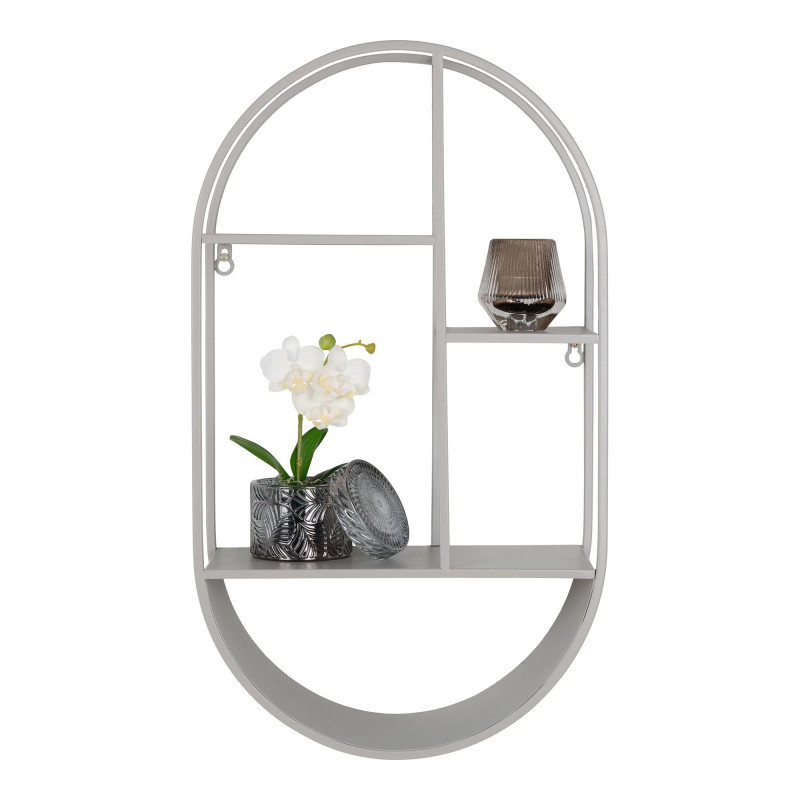 Étagère murale en métal gris clair FETYA - Rangement Moderne