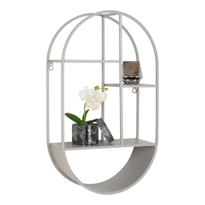Étagère murale en métal gris clair FETYA - Rangement Moderne