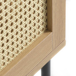 Buffet haut en bois effet cannage PENSICO - Rangement fonctionnel