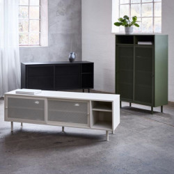 Buffet haut 140cm grillagé en métal PEEX - Rangement Industriel