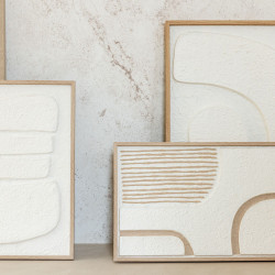 Tableau moderne en papier beige USERA - Déco Minimaliste