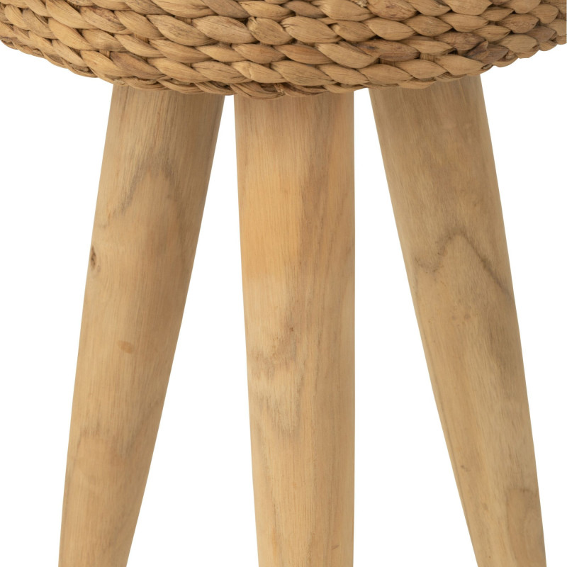 Tabouret bas en teck VIZOO - Assise Bohème et Élégant