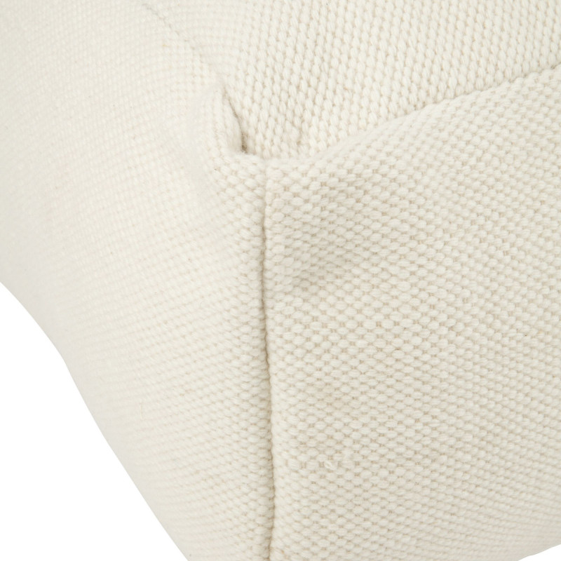 Pouf carré en tissu crème FYMOU - Confort et Élégance