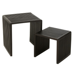 Set de 2 tables d'appoint en bois MALYO - Salon Design