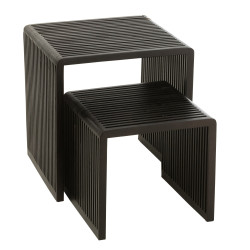 Set de 2 tables d'appoint en bois MALYO - Salon Design