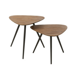 Set de 2 tables d'appoints triangulaire en bois NARAM - Minimaliste
