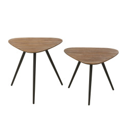 Set de 2 tables d'appoints triangulaire en bois NARAM - Minimaliste